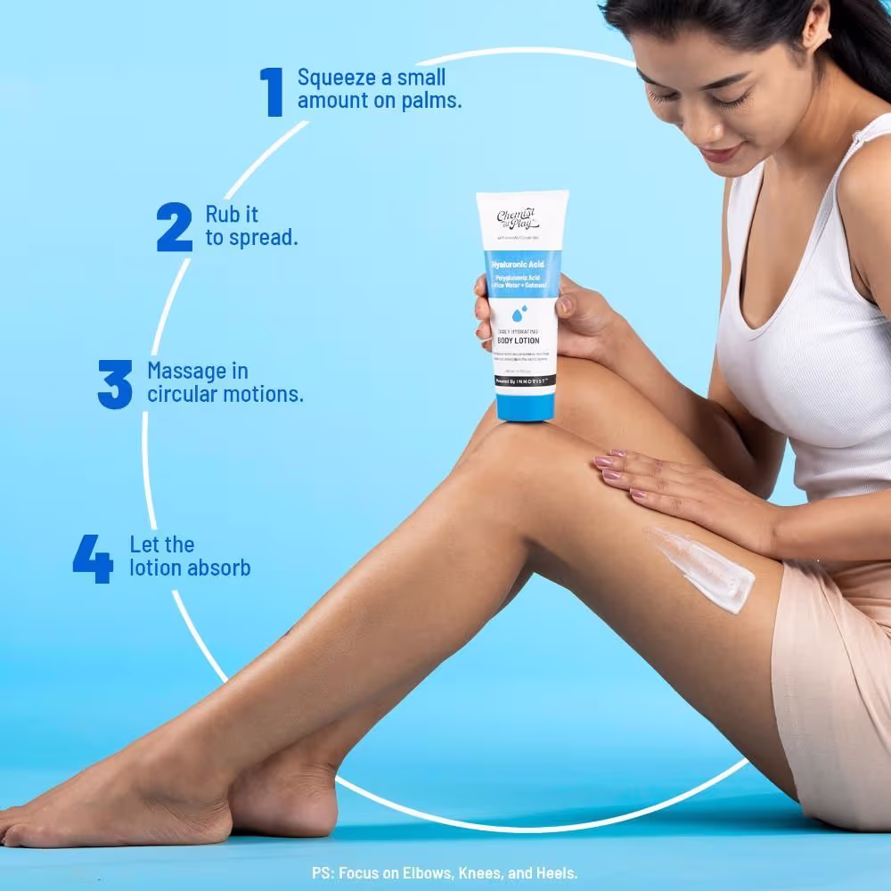 Chemist at Play Hydrating Body Lotion with Rice Water & Hyaluronic Acid, Moisturizer for Dry Skin (200ml) - Image 4