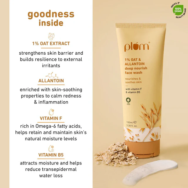 PLUM 1% Oat & Allantoin Deep Nourish Face Wash - Image 3