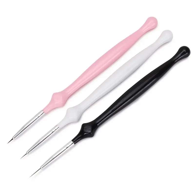 3 Pcs Liner Brush Set 7mm 9mm 11mm Drawing Painting UV Gel Acrylic Pen Manicure Nail Art Tool Sketch Fine Line - Image 2