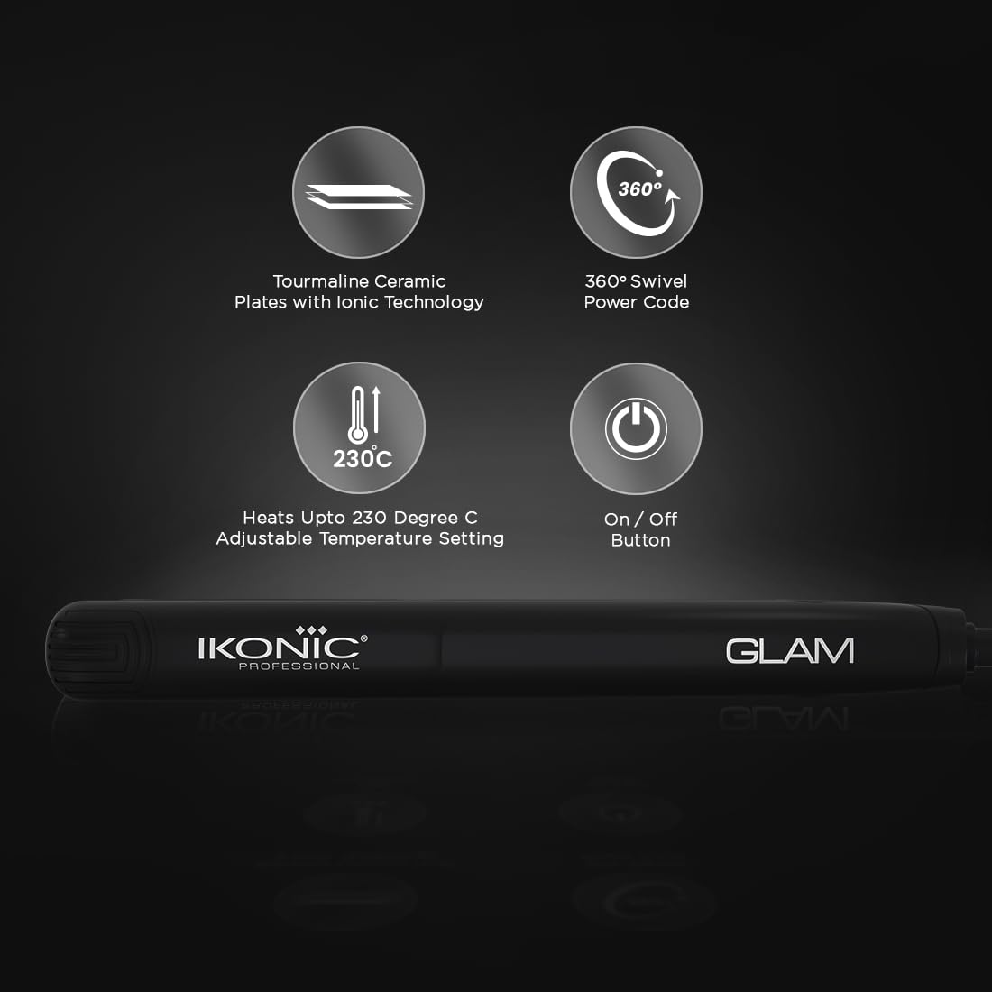 Ikonic Professional Glam Straightner (Black) - Image 6