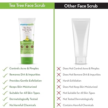 Tea Tree Face Scrub with Tea Tree and Neem for Skin 100ml - Image 5