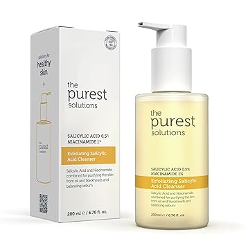 The Purest Solutions Exfoliating Salicylic Acid Cleanser Facial Cleanser (0.5% Salicylic Acid & 1% Niacinamide) 200m