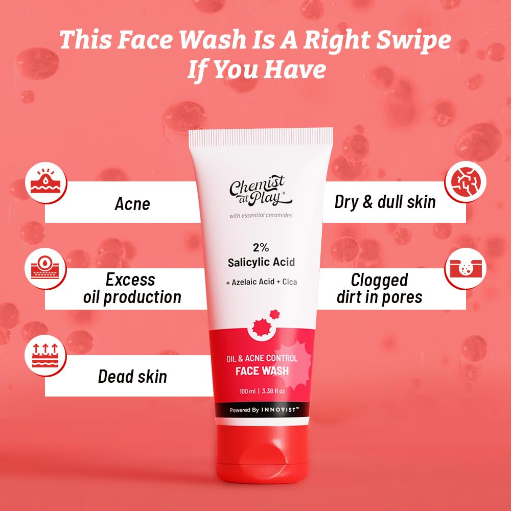 Chemist at Play 2% Salicylic Acid Face Wash For Oily Skin with Niacinamide 100ml - Image 3