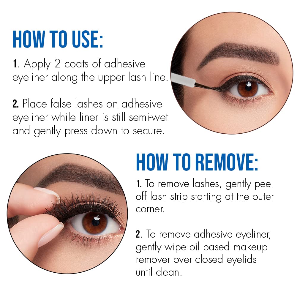Duo Line IT Lash IT Black, 2n1 Eyeliner and Lash Adhesive, Dual Color Black/Cobalt Blue, 0.12 oz - 1 Pack - Image 5
