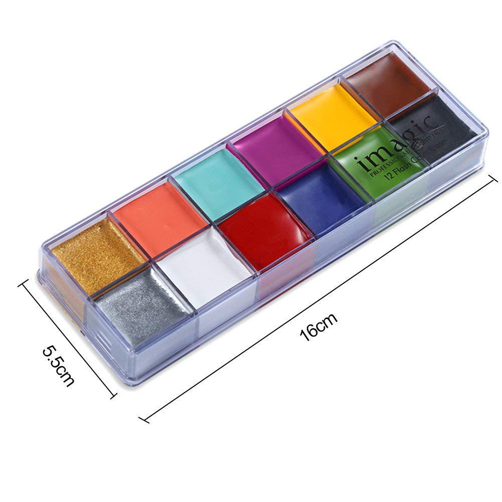 Face Body Paint IMAGIC Brand 12 Flash Colors case Halloween Party Fancy Dress Tattoo Oil Painting Art Beauty - Image 2