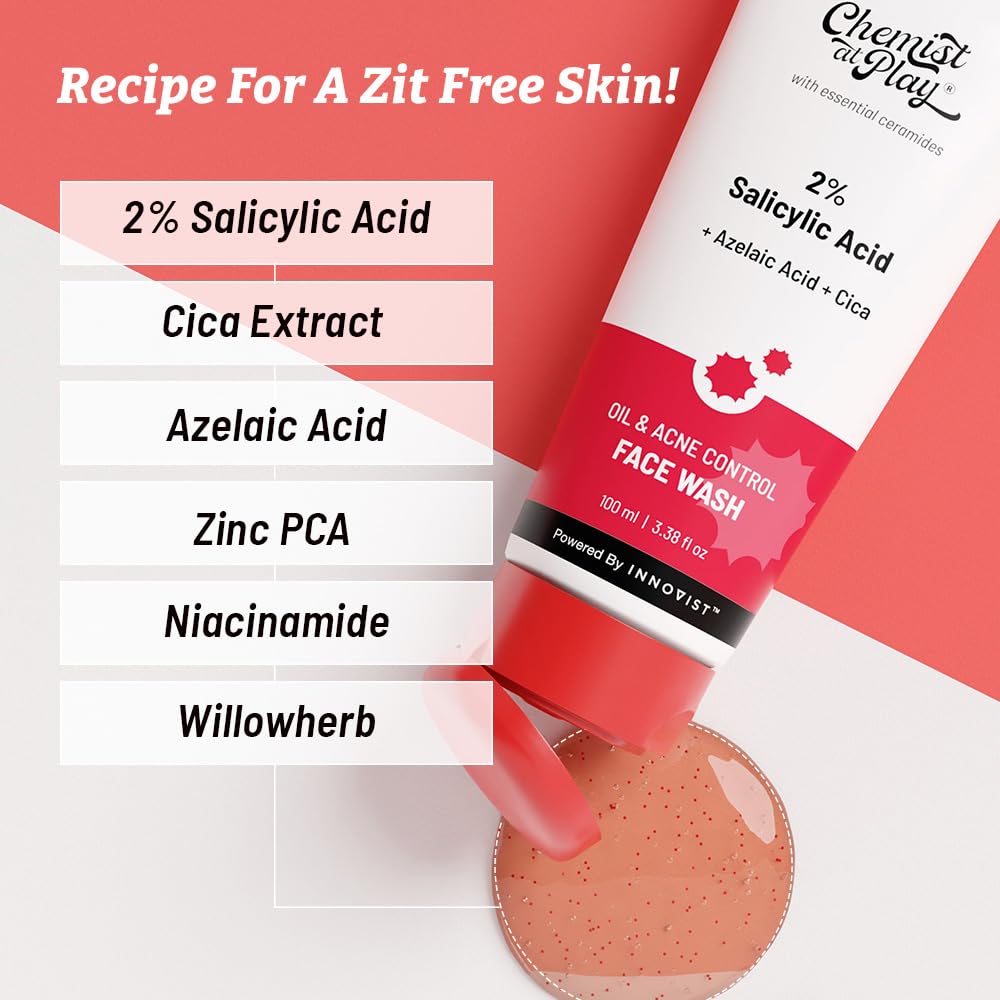 Chemist at Play 2% Salicylic Acid Face Wash For Oily Skin with Niacinamide 100ml - Image 4