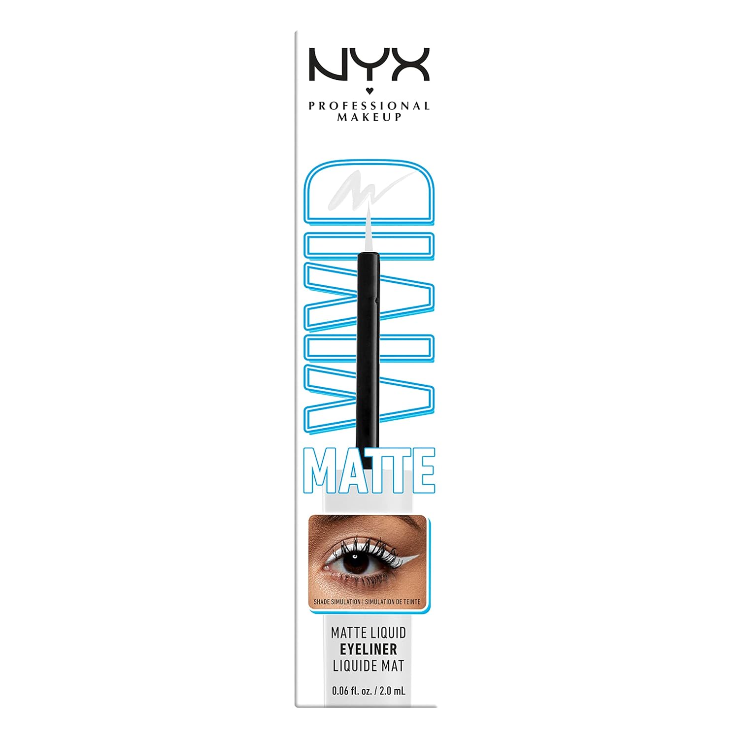 NYX PROFESSIONAL MAKEUP Vivid Matte Liquid Liner, Smear-Resistant Eyeliner with Precise Tip - White - Image 6