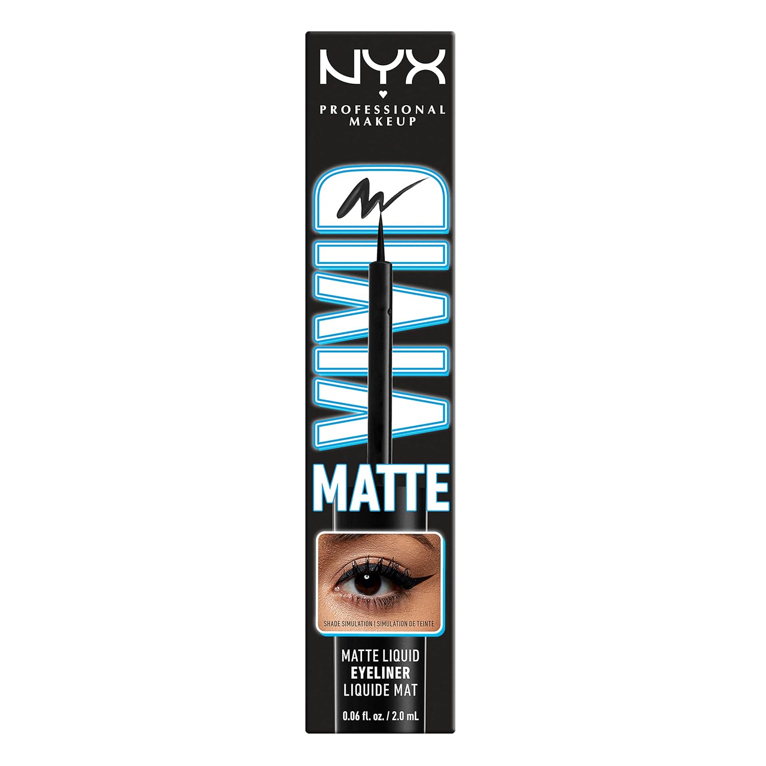 NYX PROFESSIONAL MAKEUP Vivid Matte Liquid Liner, Smear-Resistant Eyeliner with Precise Tip - Black - Image 6
