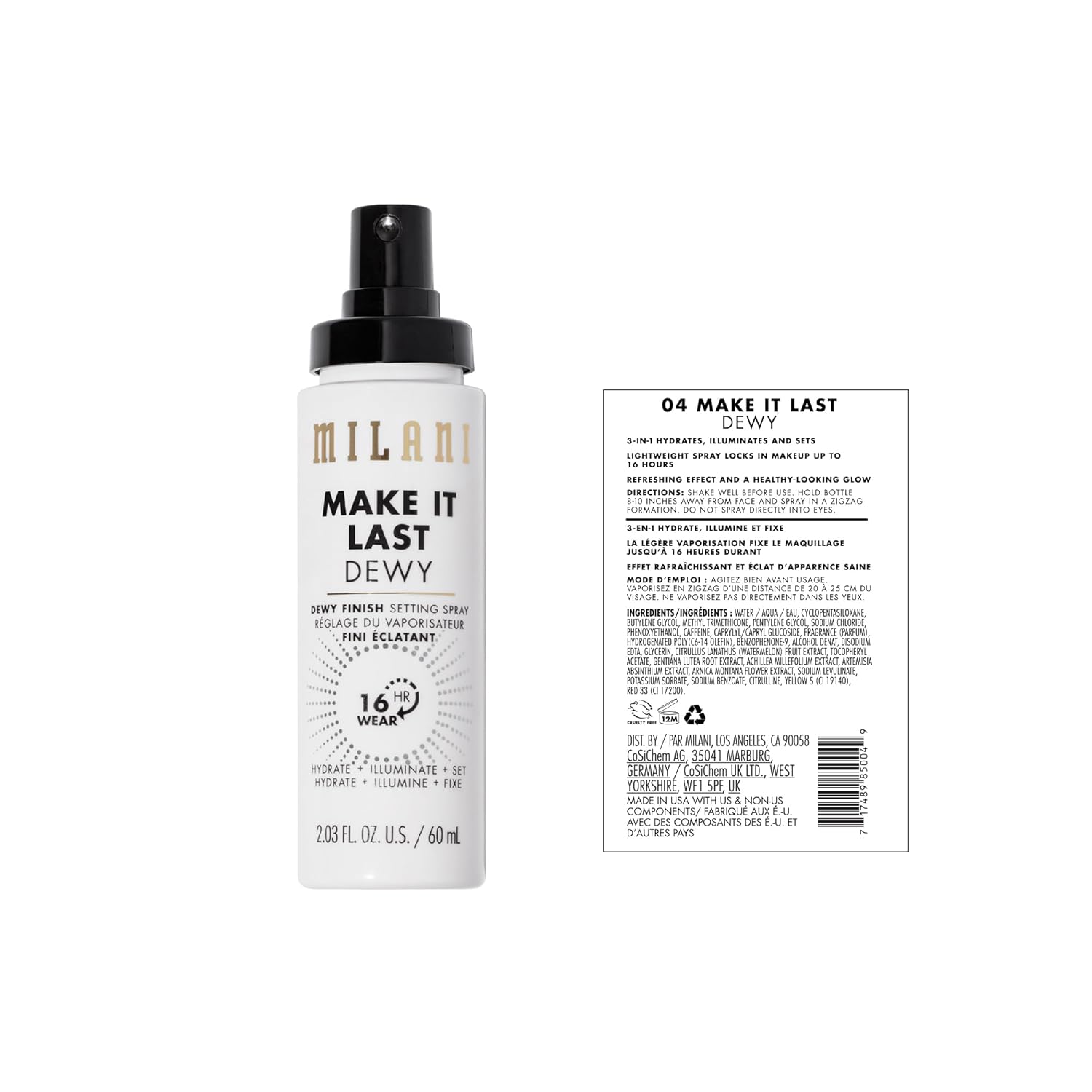 MILANI Make It Last Dewy - Dewy Finish Setting Spray 60ML - Image 3