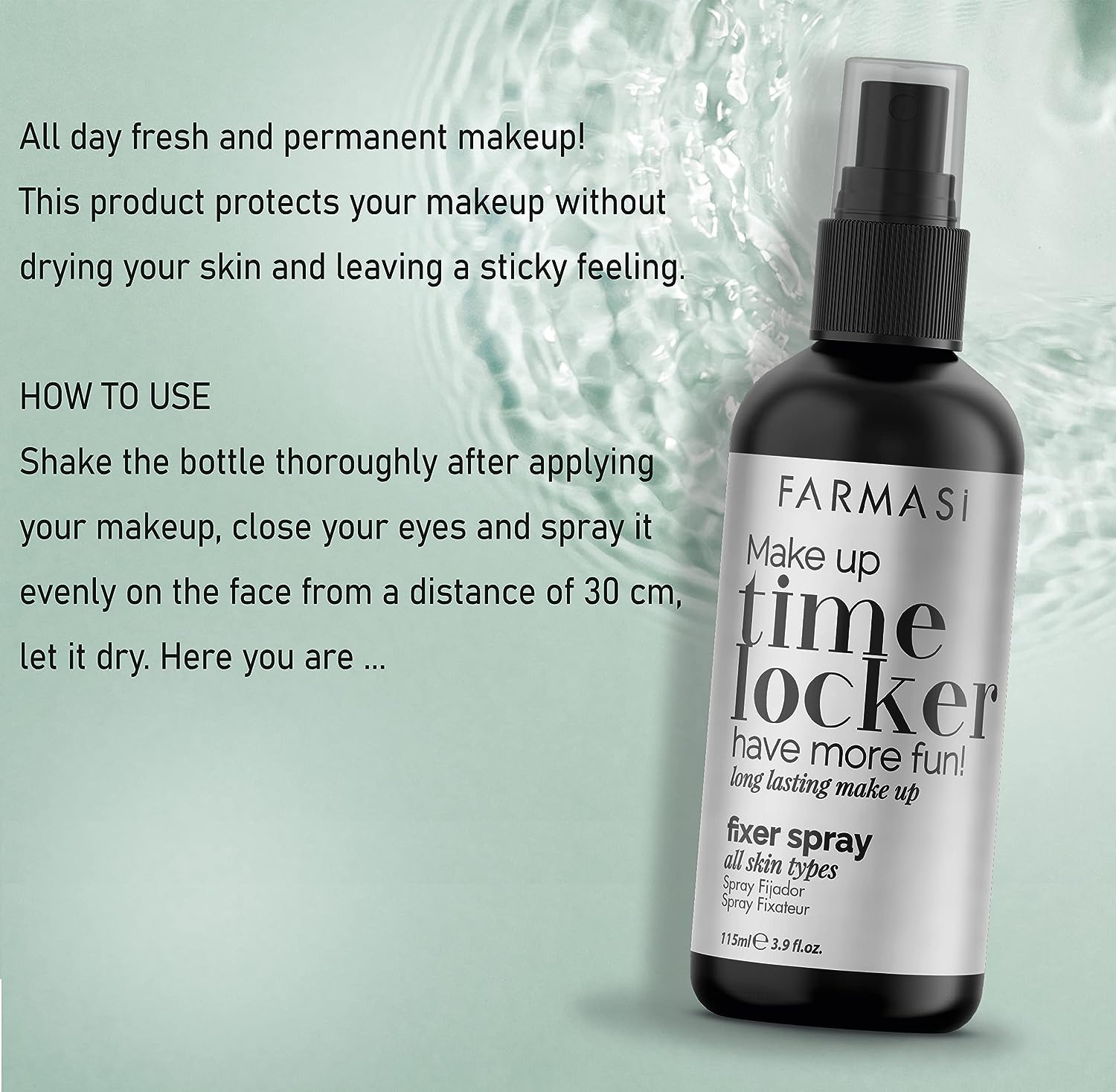 FARMASI Makeup Time Locker, Long-Lasting Makeup Setting Spray, Oil-Free, Lightweight, All-Day Wear Revitalizes, Natural Finish, 3.9 fl. oz / 115 ml - Image 3