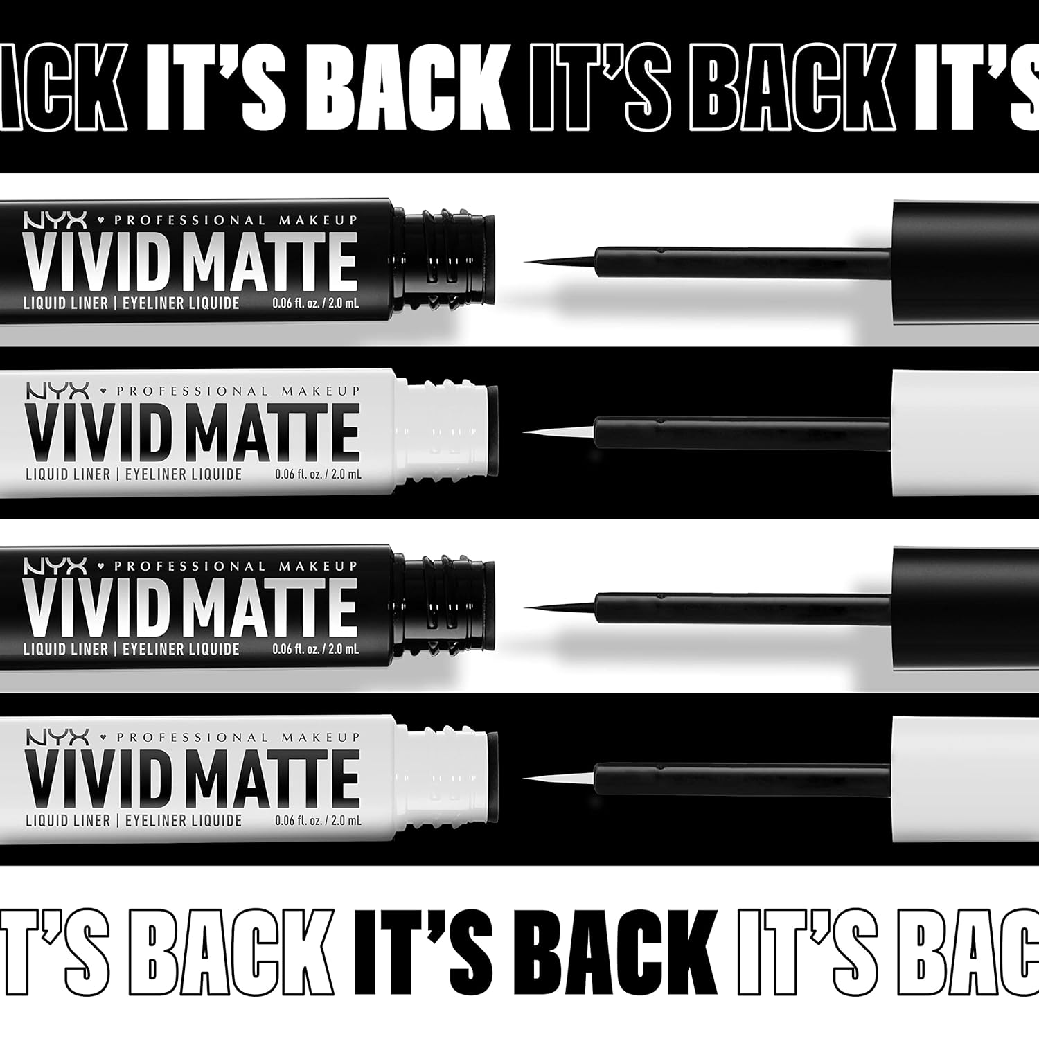 NYX PROFESSIONAL MAKEUP Vivid Matte Liquid Liner, Smear-Resistant Eyeliner with Precise Tip - White - Image 7