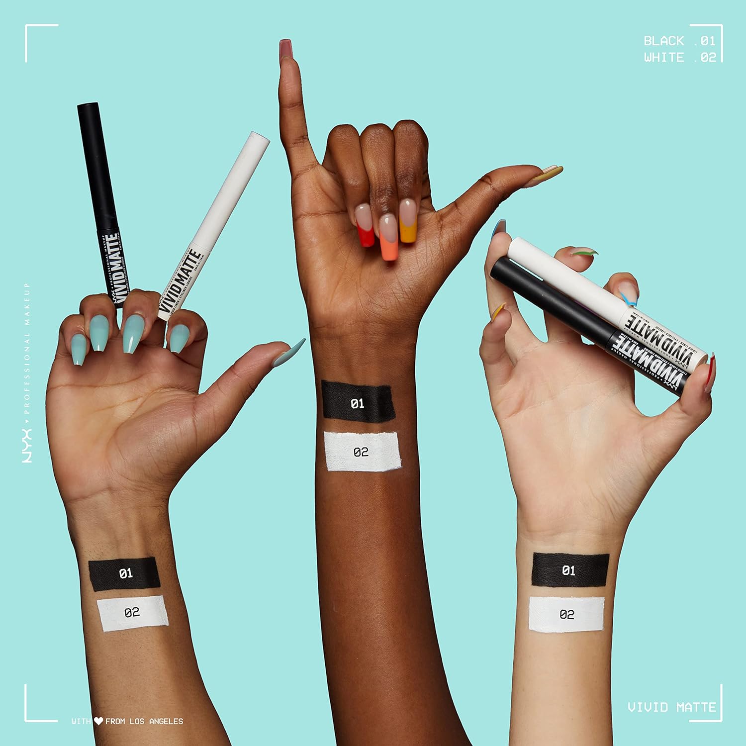 NYX PROFESSIONAL MAKEUP Vivid Matte Liquid Liner, Smear-Resistant Eyeliner with Precise Tip - White - Image 3