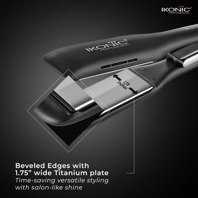 Ikonic Pro Titanium Shine Hair Straightener Black 2.0 - Image 4