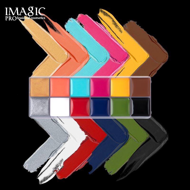 Face Body Paint IMAGIC Brand 12 Flash Colors case Halloween Party Fancy Dress Tattoo Oil Painting Art Beauty - Image 4
