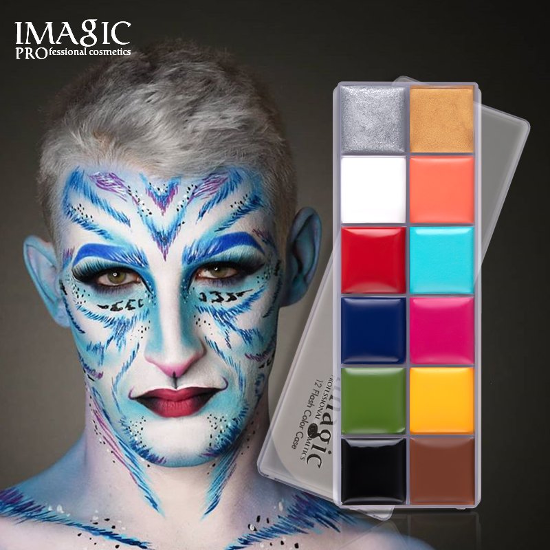 Face Body Paint IMAGIC Brand 12 Flash Colors case Halloween Party Fancy Dress Tattoo Oil Painting Art Beauty - Image 3