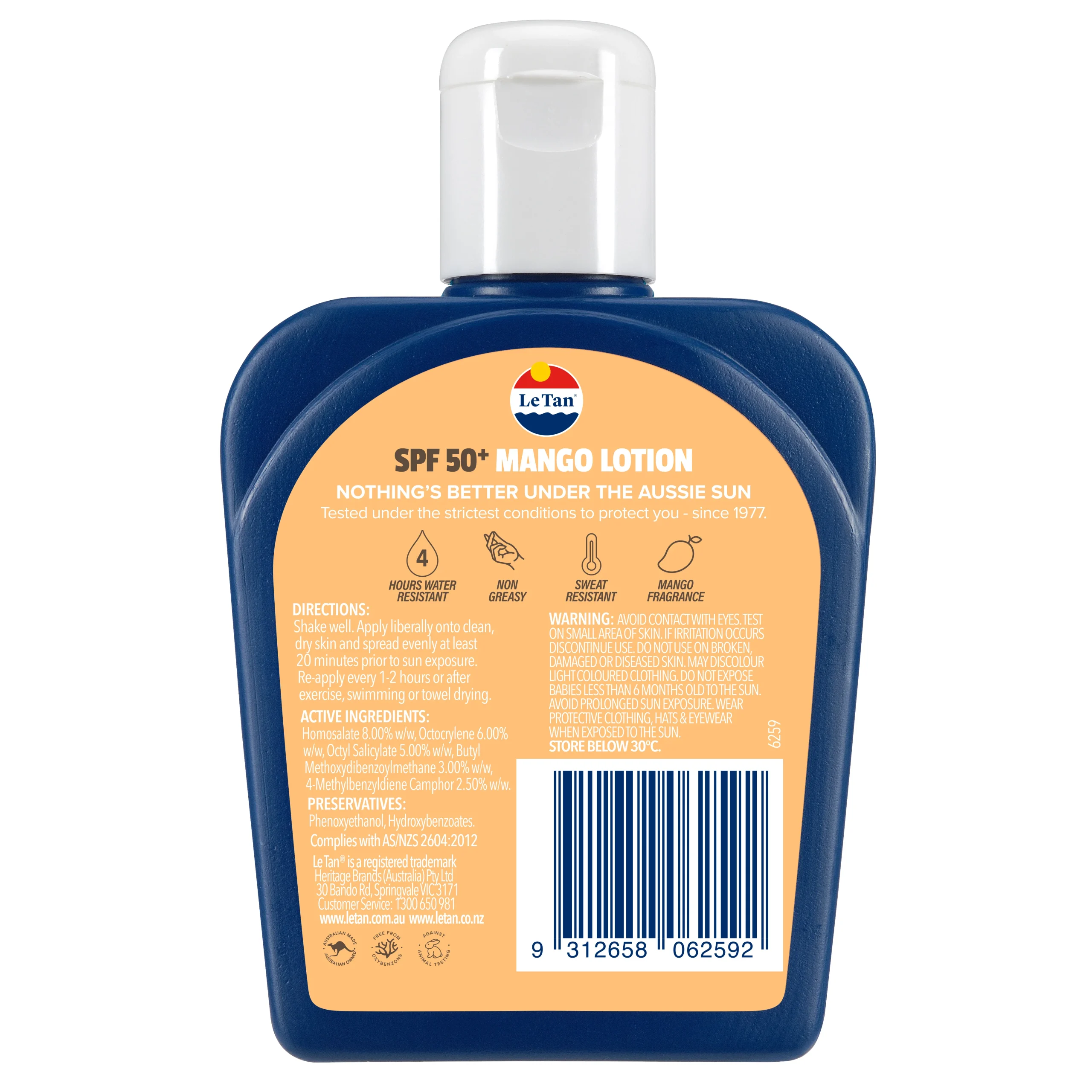 LE TAN SPF50+ Mango Sunscreen Lotion 125ml - Image 2