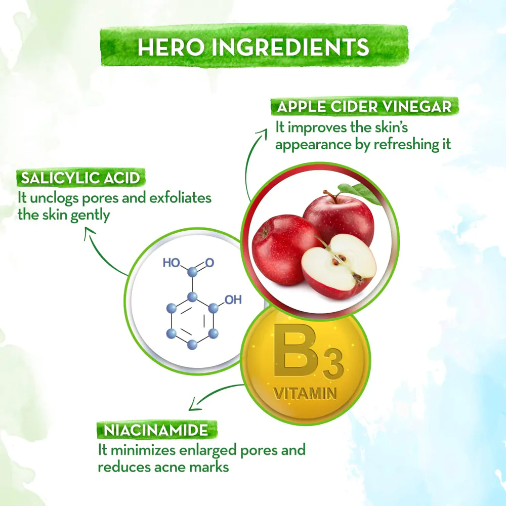 Oil-Free Face Wash with Apple Cider Vinegar & Salicylic Acid for Acne-Prone Skin– 100 ml - Image 2