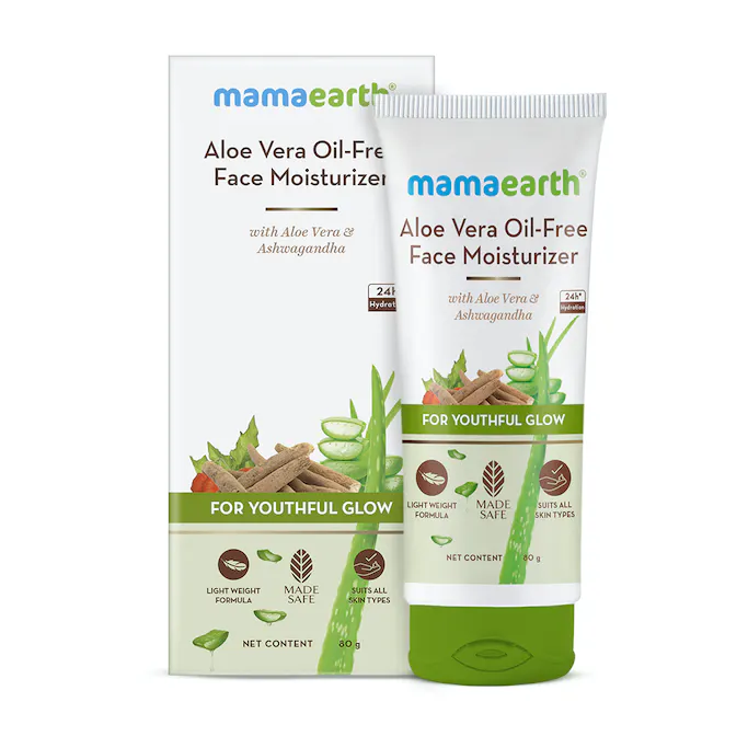 Aloe Vera Oil-Free Face Moisturizer with Aloe Vera & Ashwagandha for a Youthful Glow – 80 g