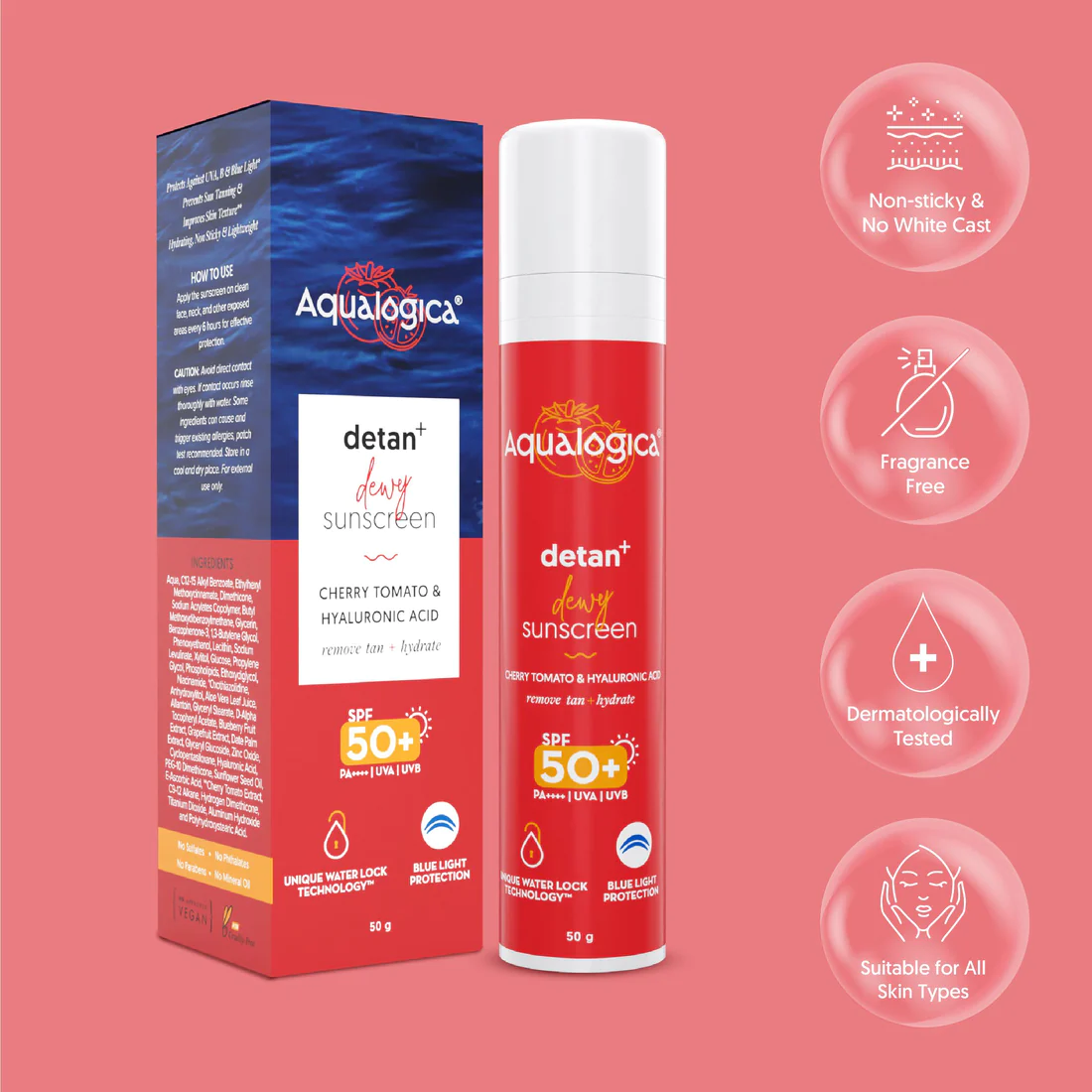 Aqualogica Detan+ Dewy Sunscreen 50gm - Image 4