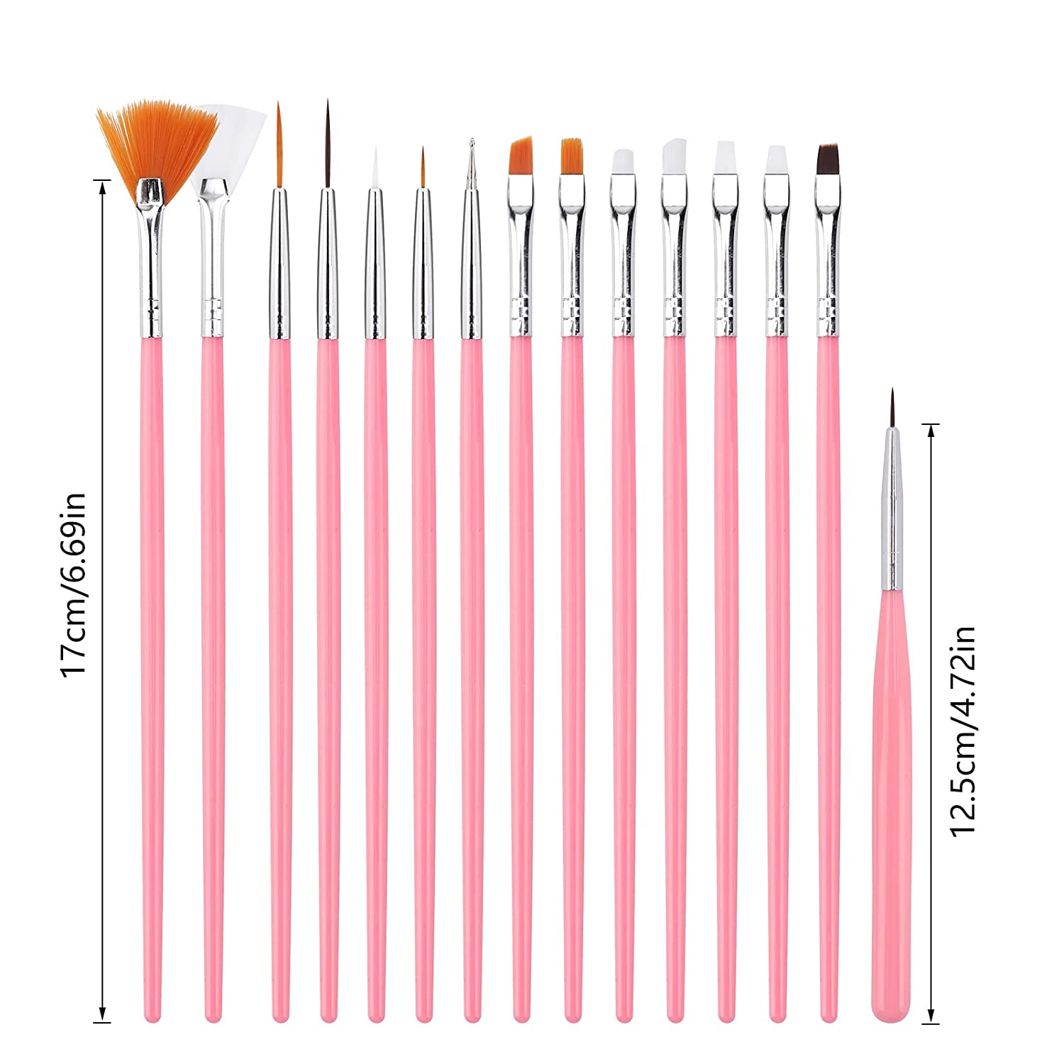 15pcs Nail Brush Kit Nail Art Tips UV Gel Nail Builder Brush for Nail Art Design Painting Pen Set Nail Tool - Image 2