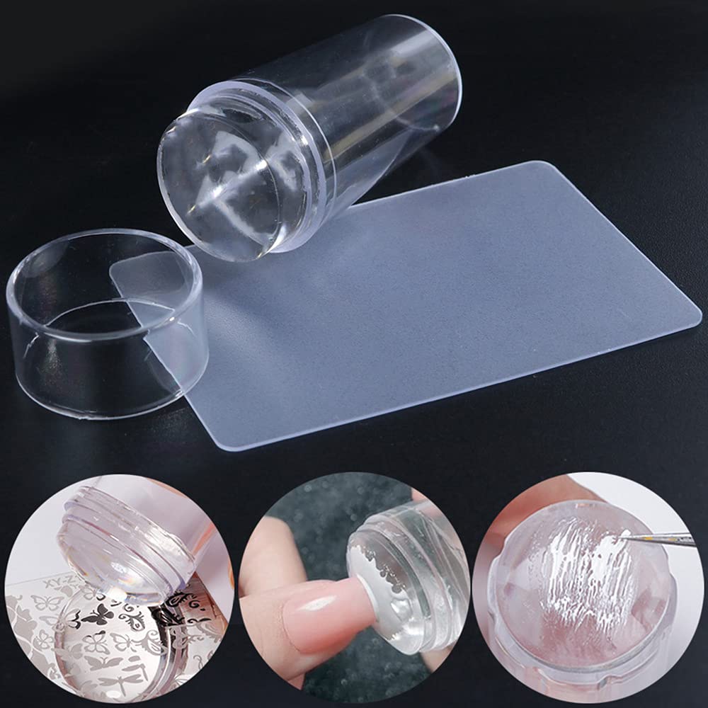 Nail Art Stamper - Silicone Jelly Nail Stamper - Clear Nail Stamp - French Line Nail Stamping Plate - Transparent Body Nail Stamper - Nail Stamper Kit - Nail Accessory Tool for DIY Nail Art Decor - Image 3