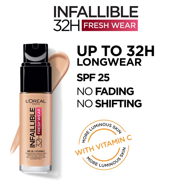 L'OREAL PARIS INFALLIBLE 32 Hour Fresh Wear Foundation 30ml - Image 2
