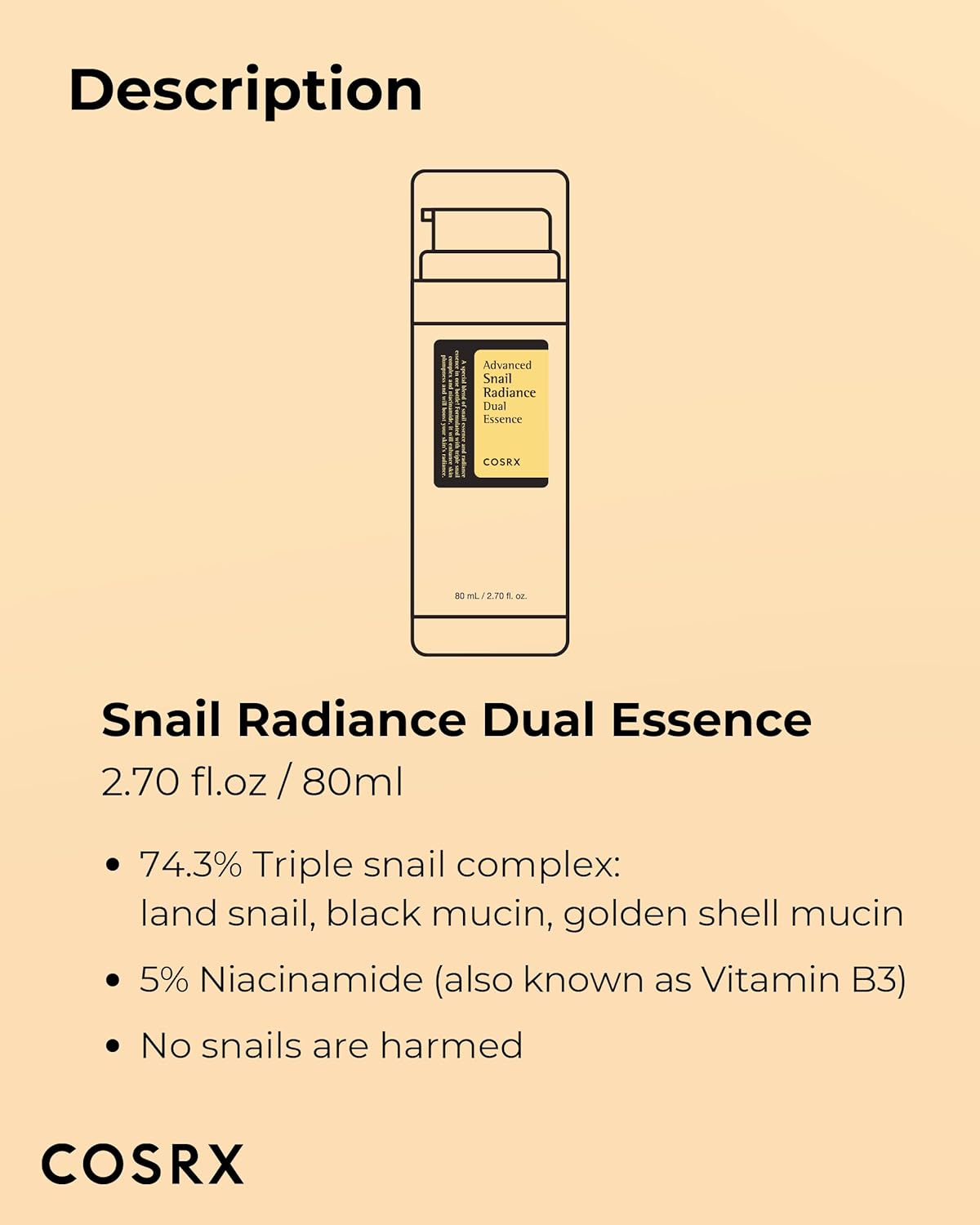 COSRX Advanced Snail Radiance Dual Essence 80ml - Image 5