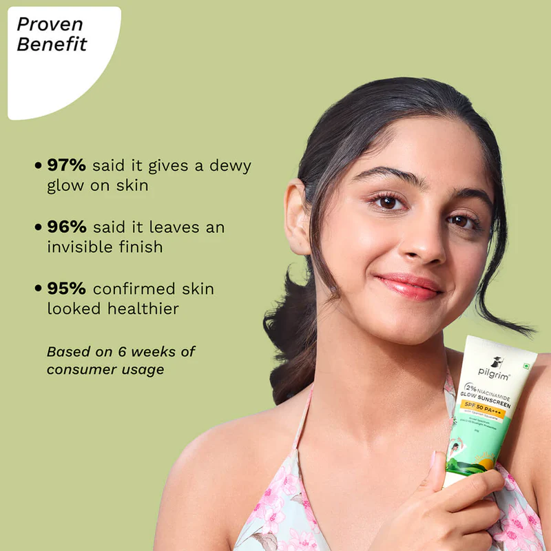 PILGRIM 2% Niacinamide Glow Sunscreen SPF 50 PA+++ 50g - Image 7