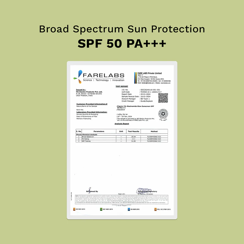 PILGRIM 2% Niacinamide Glow Sunscreen SPF 50 PA+++ 50g - Image 3