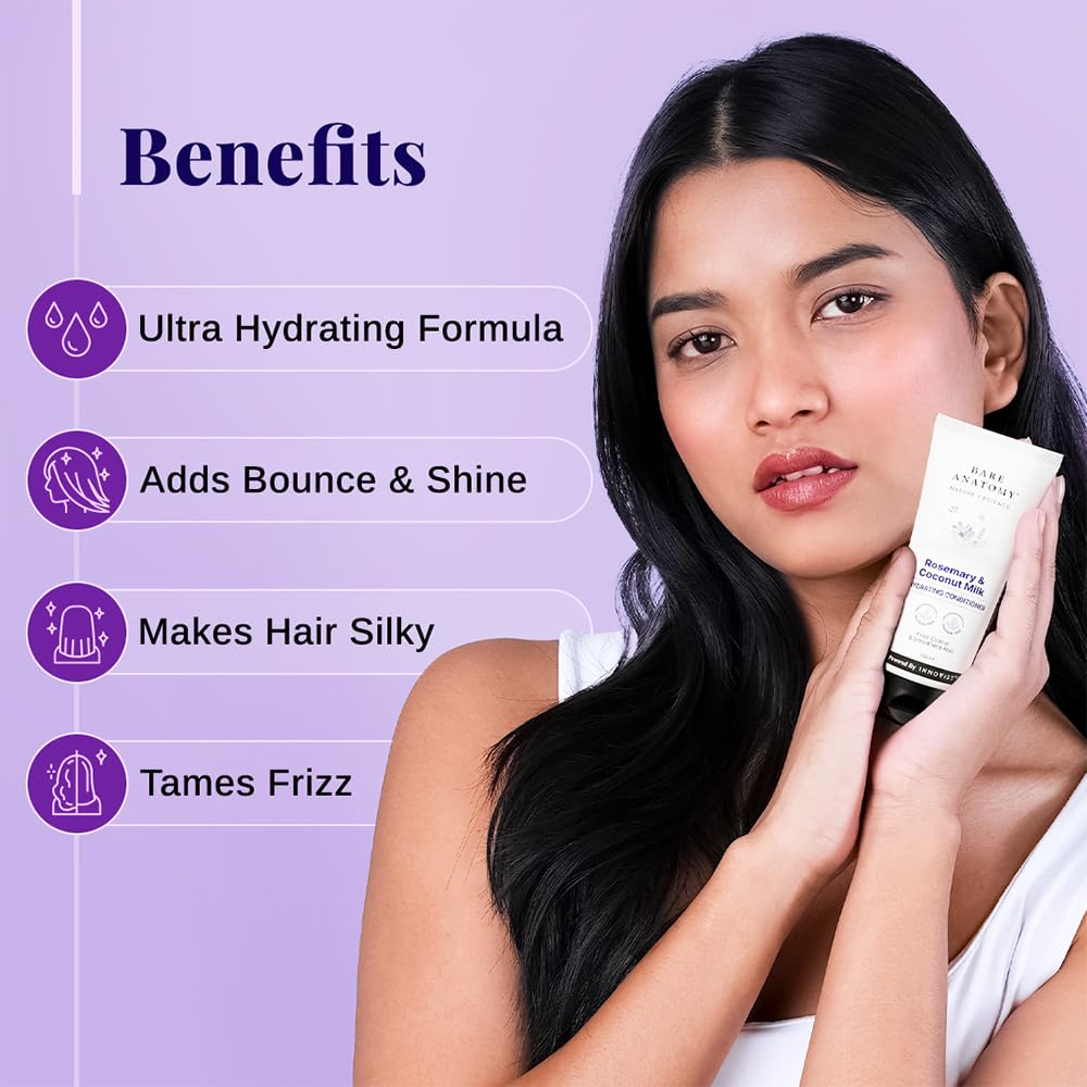 Bare Anatomy Hydrating Conditioner with Rosemary & Coconut Milk for Smooth & Silky Hair 150gm - Image 3