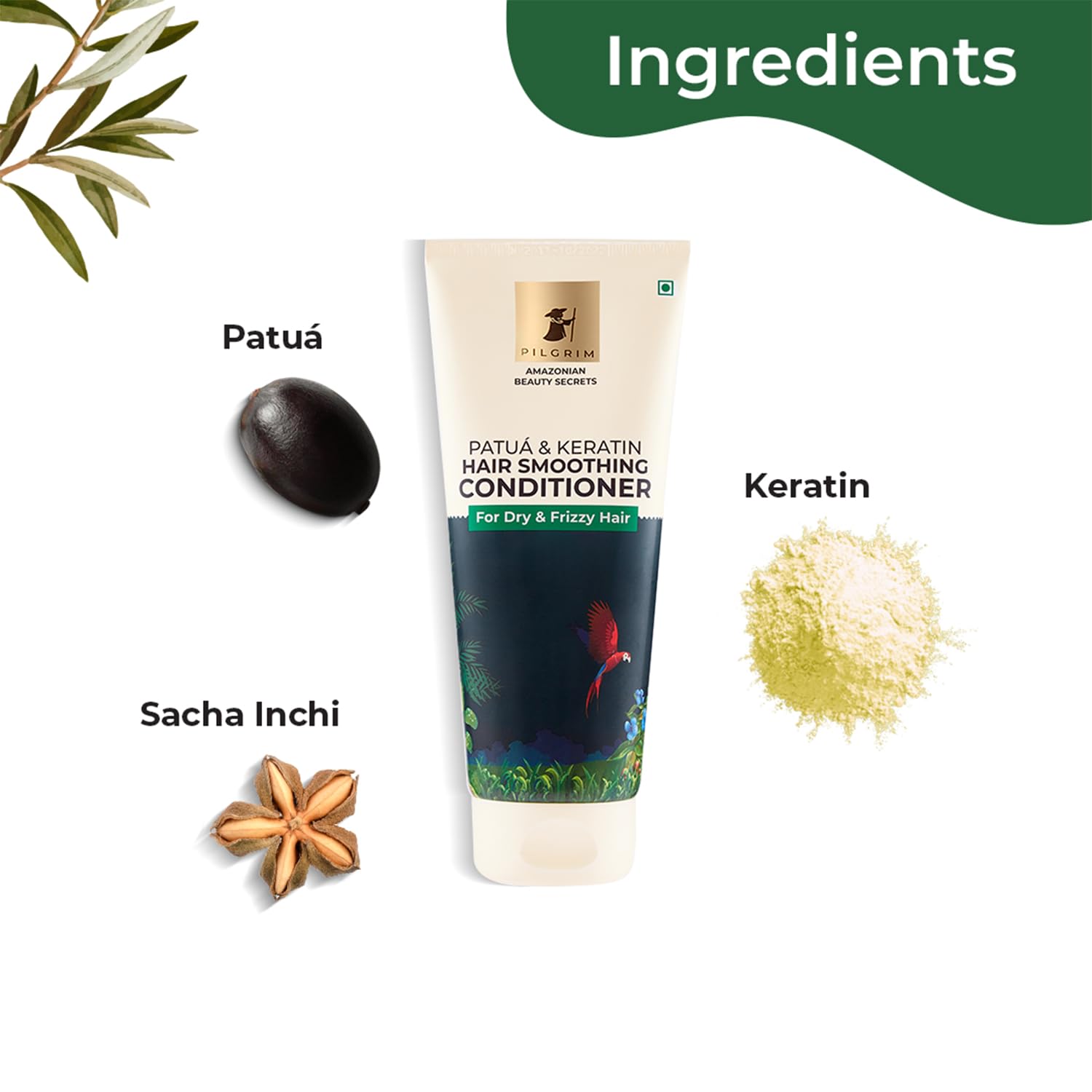 Pilgrim Amazonian Patuá & Keratin Hair Smoothing Conditioner-Unscented- For Dry & Frizzy Hair 200ml - Image 4