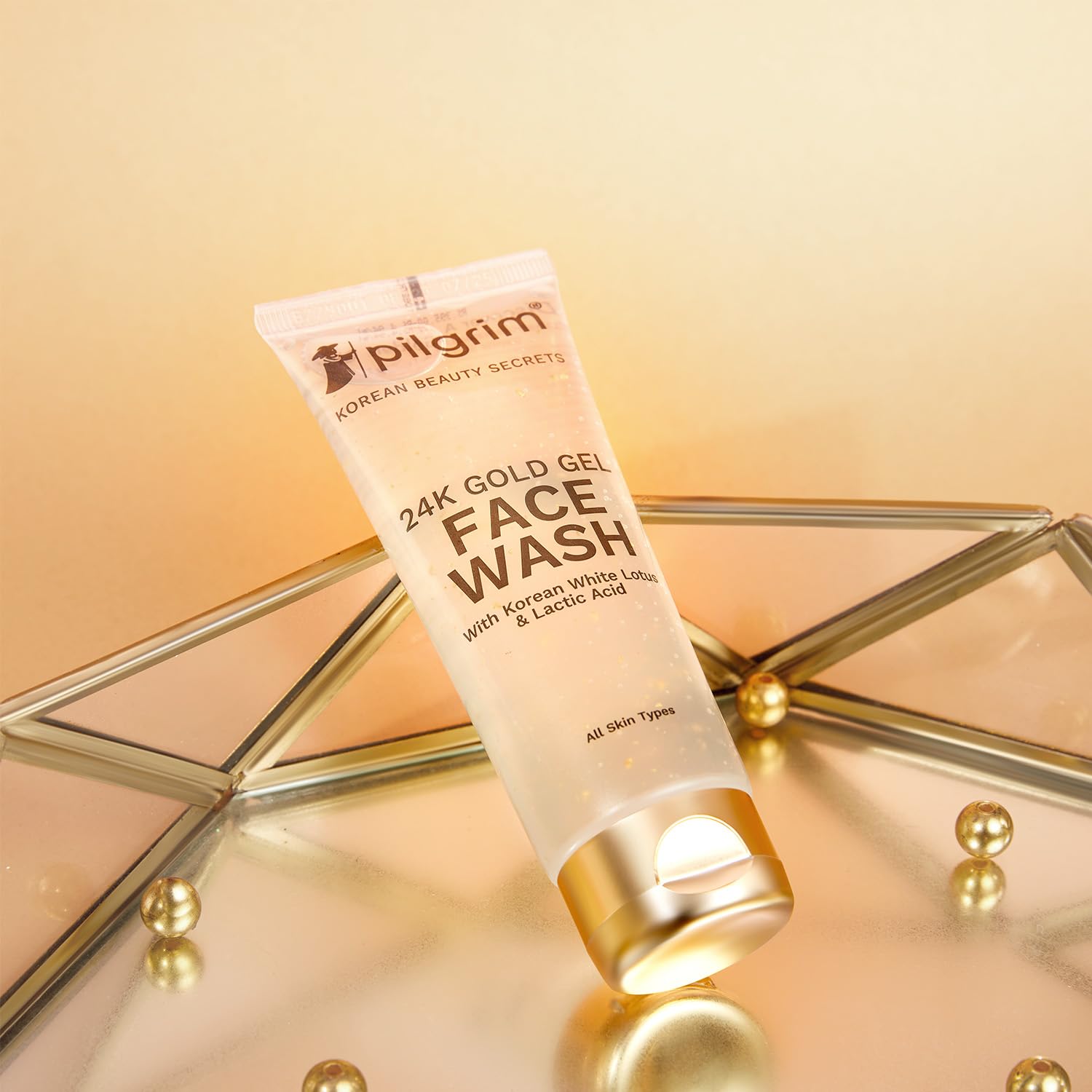 Pilgrim 24k Gold Gel Facewash with Korean White Lotus & Lactic Acid 80ml | For All Skin Types - Image 2