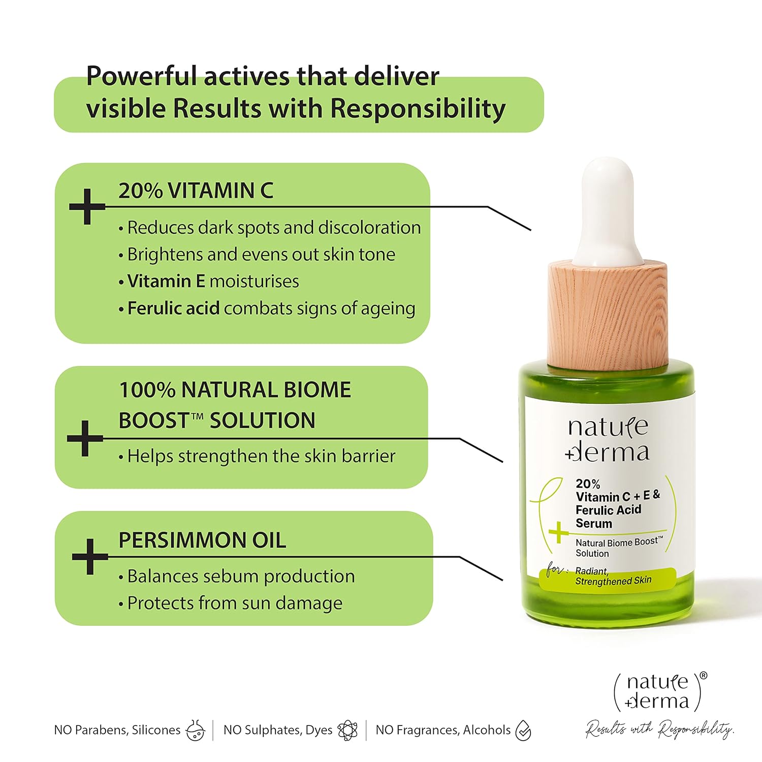 Nature Derma 20% Vitamin C + E and Ferulic Acid Face Serum 30ml - Image 6