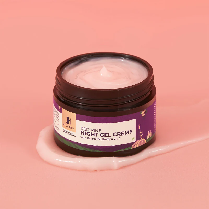 PILGRIM Red Vine Night Gel Crème with Retinol, Mulberry & Vit. C 50g - Image 2