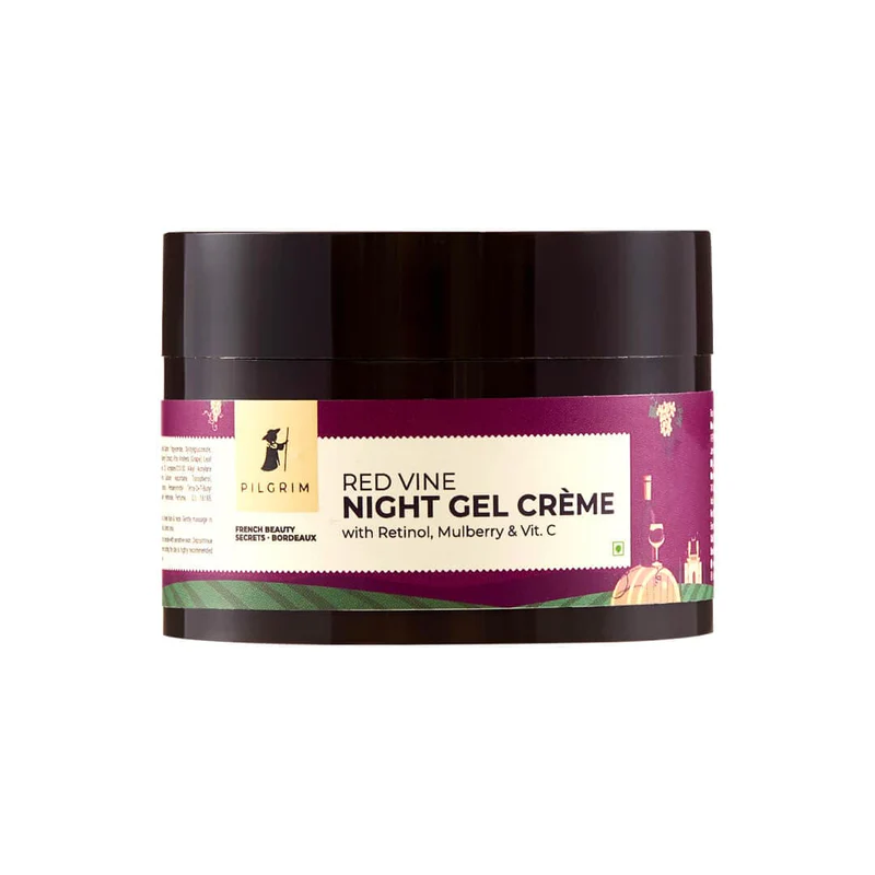 PILGRIM Red Vine Night Gel Crème with Retinol, Mulberry & Vit. C 50g