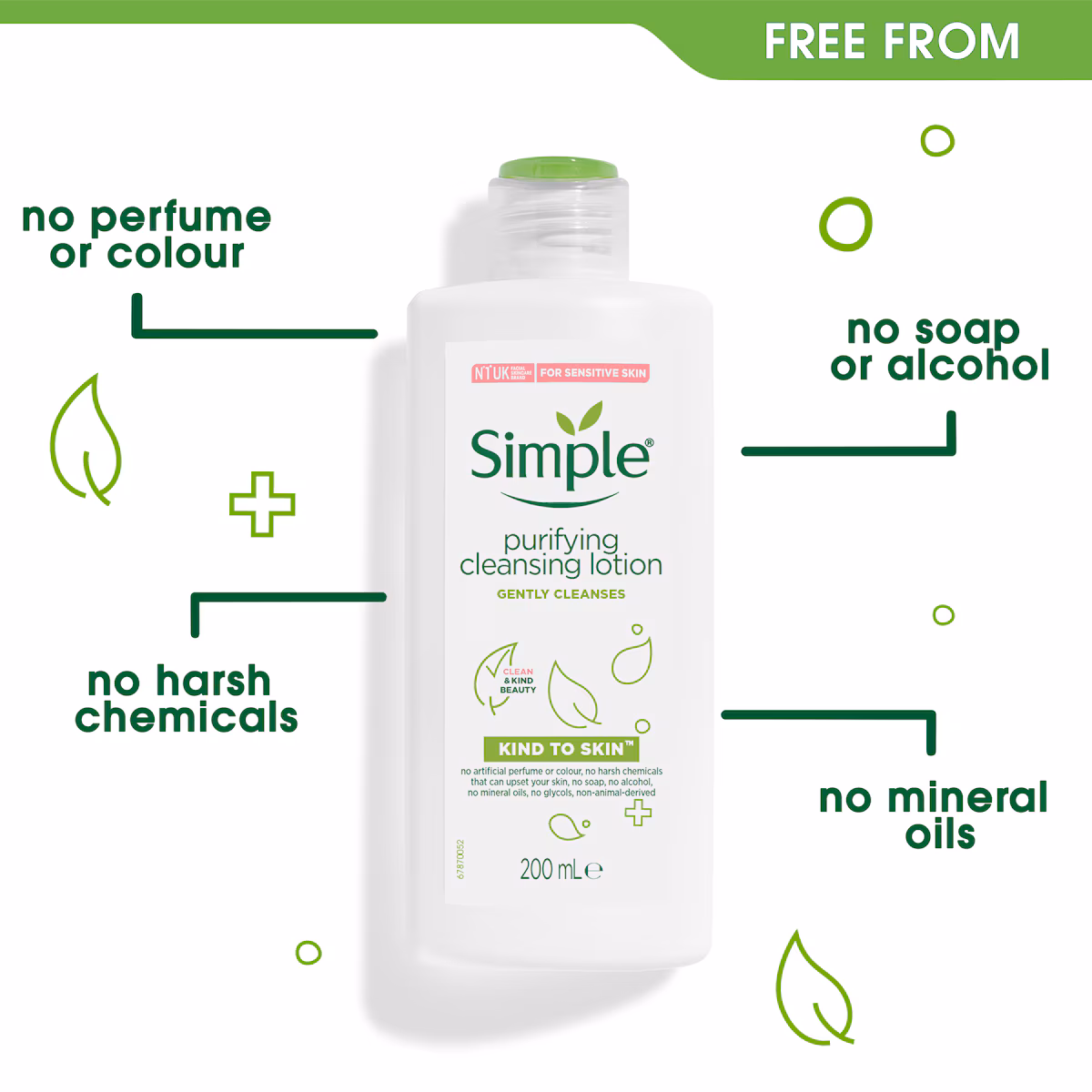 SIMPLE Kind to Skin Purifying Cleansing Lotion 200ml - Image 2