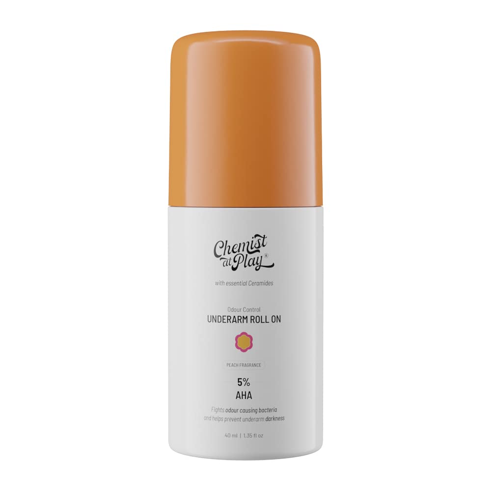 Chemist At Play Under Arm Roll On - Peach Fragrance - 40ml (4% Lactic Acid + 1% Mandelic Acid) - Image 2