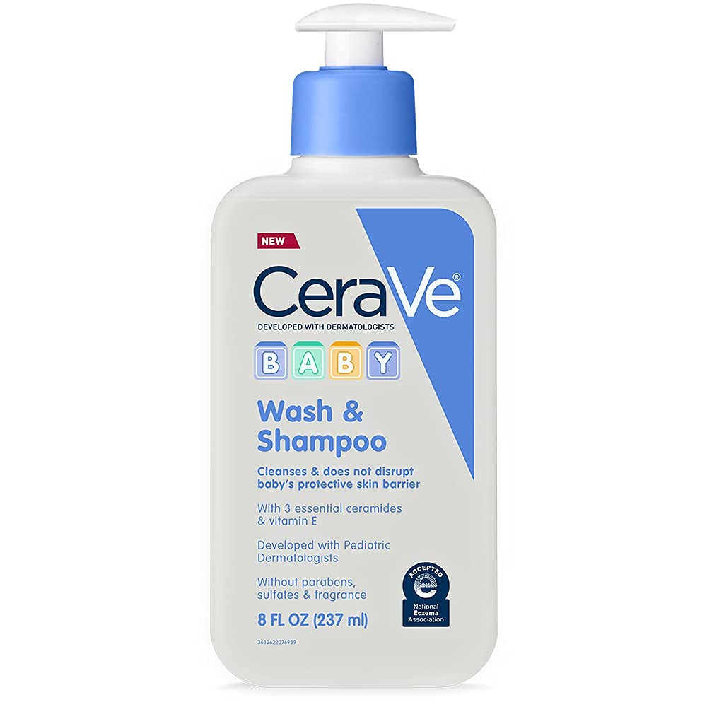 CERAVE Baby Wash & Shampoo (without parabens,sulfates and fragrance) 8fl.oz. 237ml