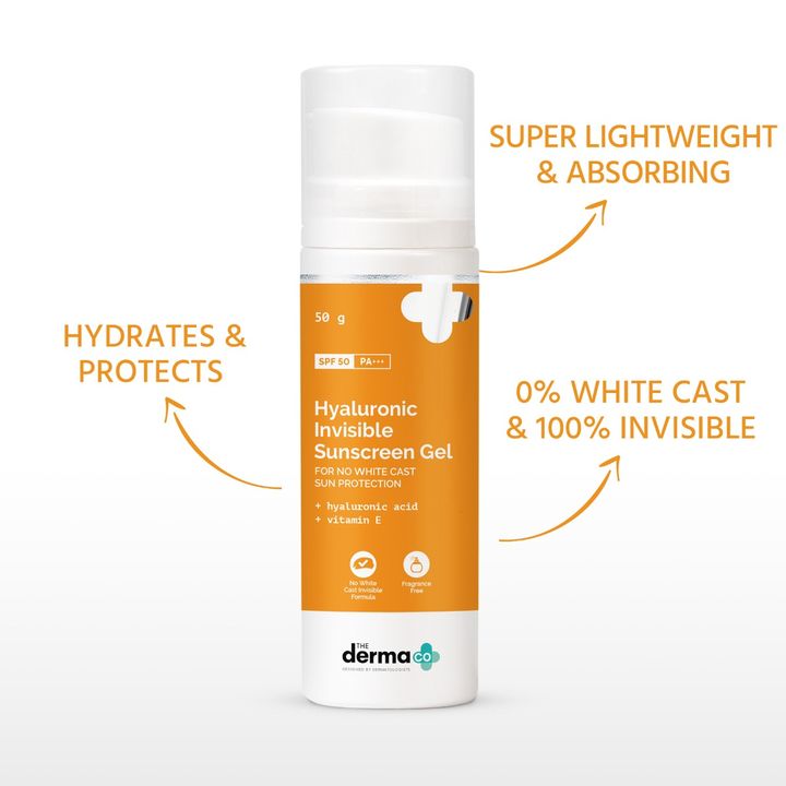 THE DERMA CO. Hyaluronic Invisible Sunscreen Gel with Hyaluronic Acid & Vitamin E - 50g - Image 3