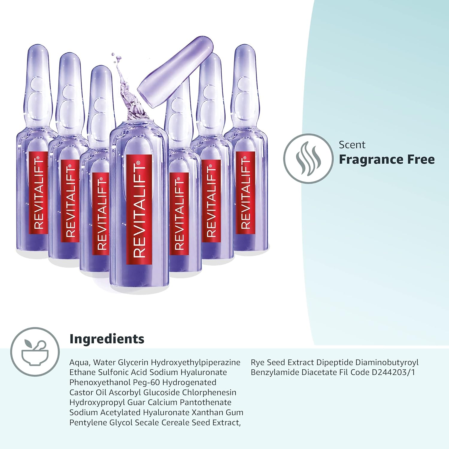 L'Oreal Paris Revitalift Derm Intensives Hyaluronic Acid Serum Ampoules 7 Day Boost Pure Hyaluronic Acid 1.3ml - Image 7