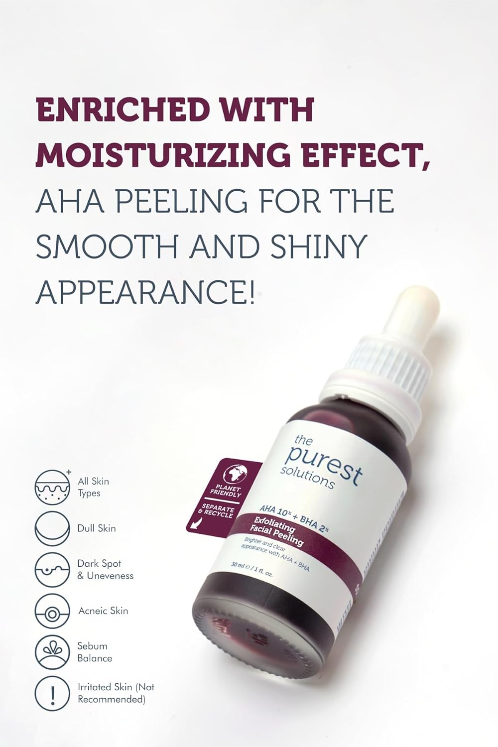 The Purest Solutions AHA 10% + BHA 2% Exfoliating Facial Peeling 30ml - Image 4