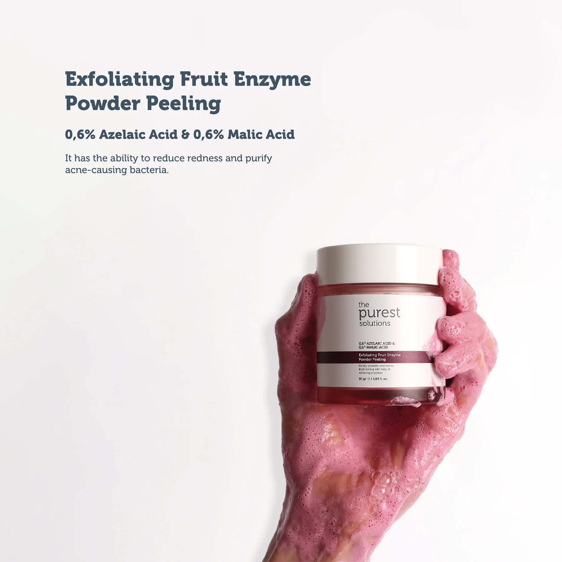 The Purest Solutions Exfoliating Fruit Enzyme Powder Peeling 0,6% Azelaic Acid & 0,6% Malic Acid 55gm - Image 4