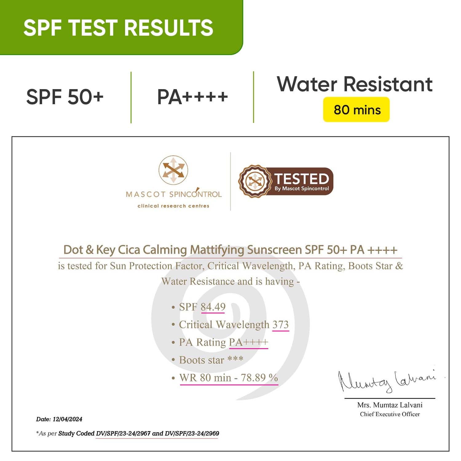 Dot & Key Cica & Niacinamide Mattifying Sunscreen SPF 50+ PA++++ 80G - Image 3