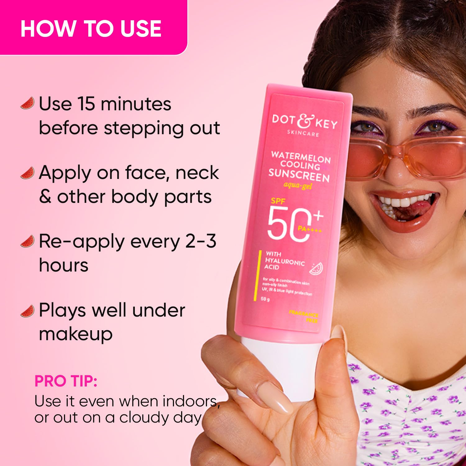 Watermelon Cooling Hyaluronic Sunscreen SPF 50+, PA++++ 50g - Image 7