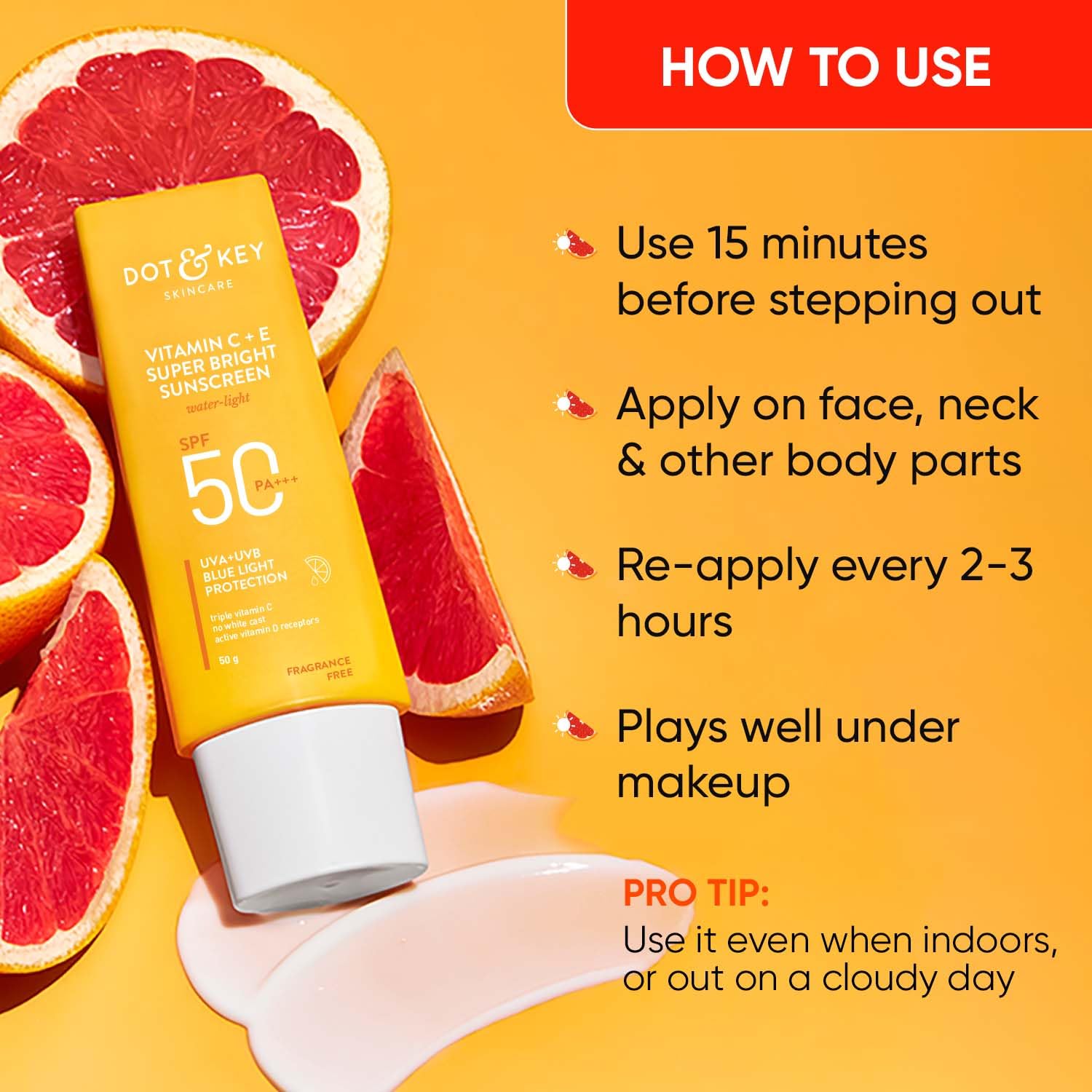 DOT & KEY Vitamin C + E Sunscreen, SPF 50+ PA++++ 50g - Image 7