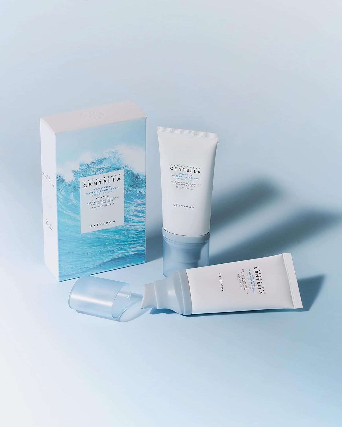 SKIN1004 Madagascar Centella Hyalu-Cica Water-Fit Sun Serum Twin Pack (50ml*2) - Image 2