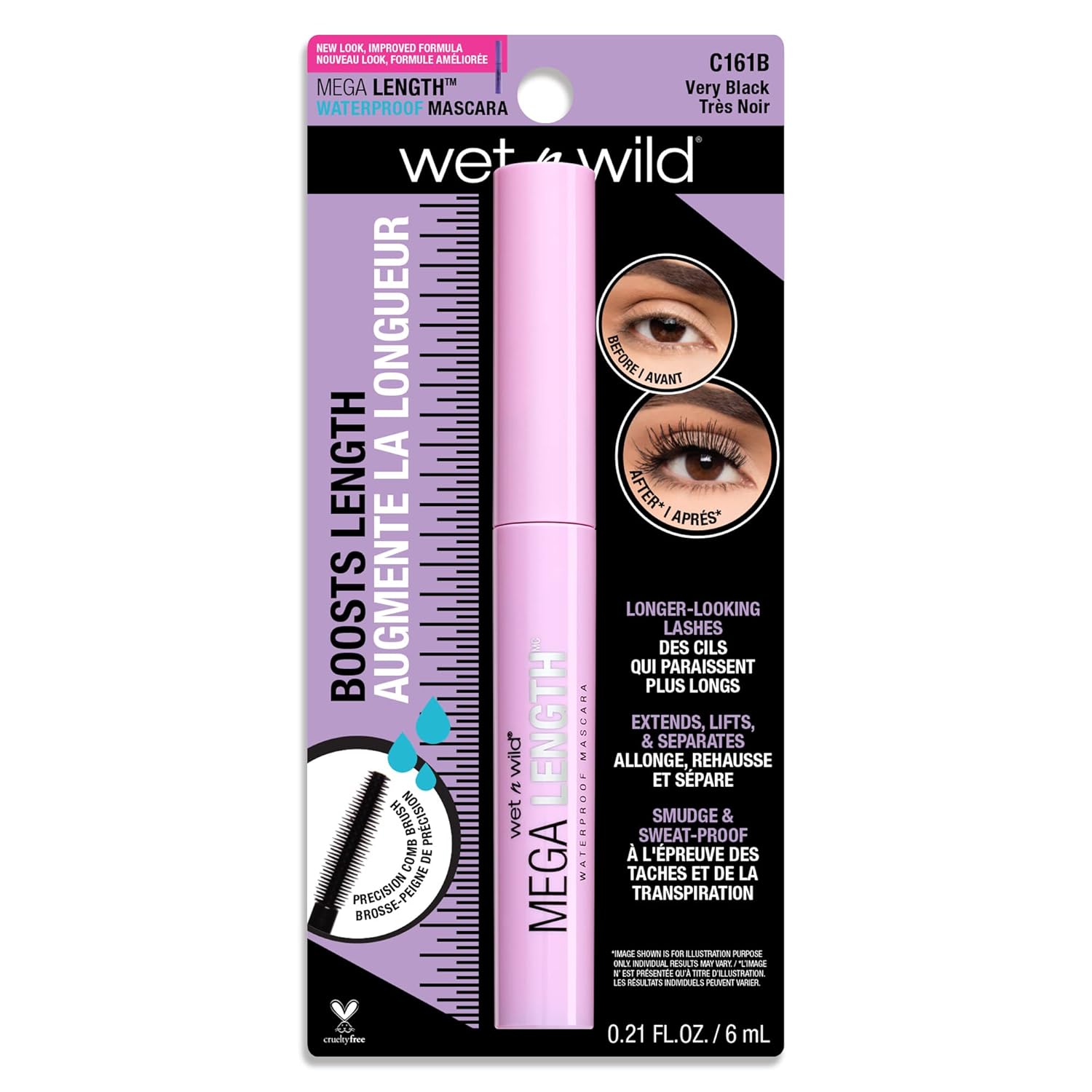 Waterproof Mascara By Wet n Wild Mega Length Waterproof Mascara, Very Black, 0.21 Ounce - Image 4