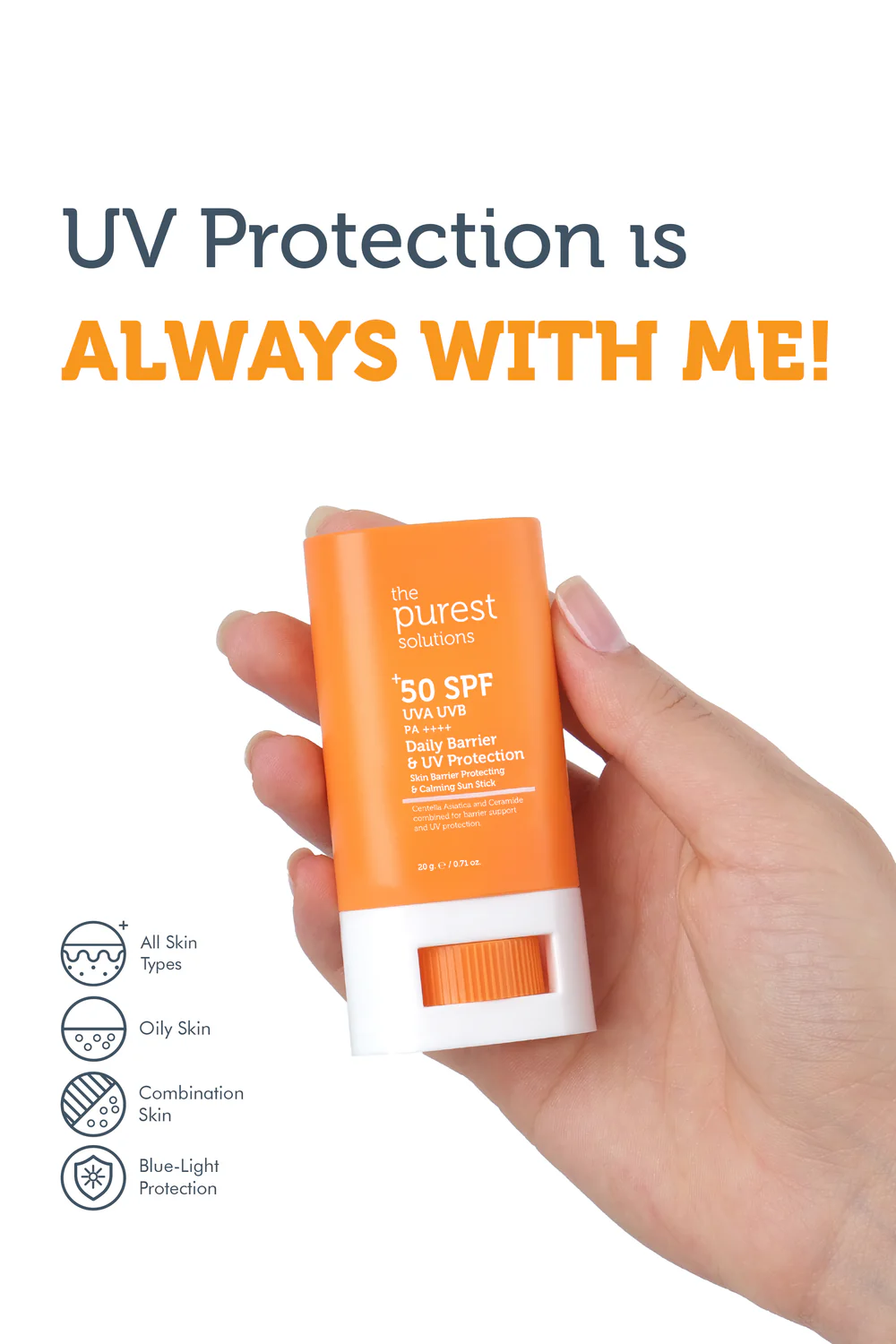The Purest Solutions Barrier Repairing and Soothing High Sun Protection Stick SPF 50 17g | Sunstick - Image 2