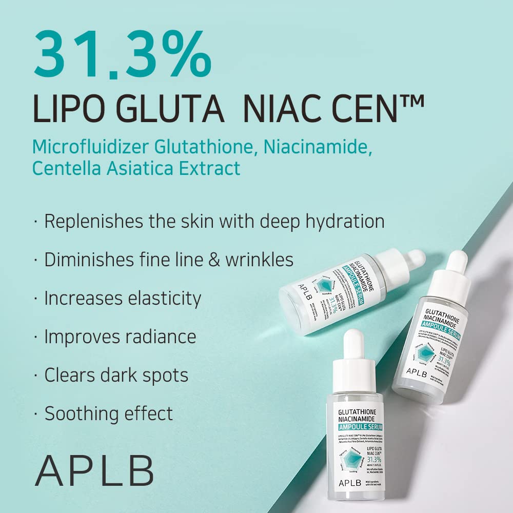 APLB Glutathione Niacinamide Ampoule Serum | LIPO GLUTA NIAC CEN™ 31.3% 1.35 FL.OZ/ 40ml - Image 3