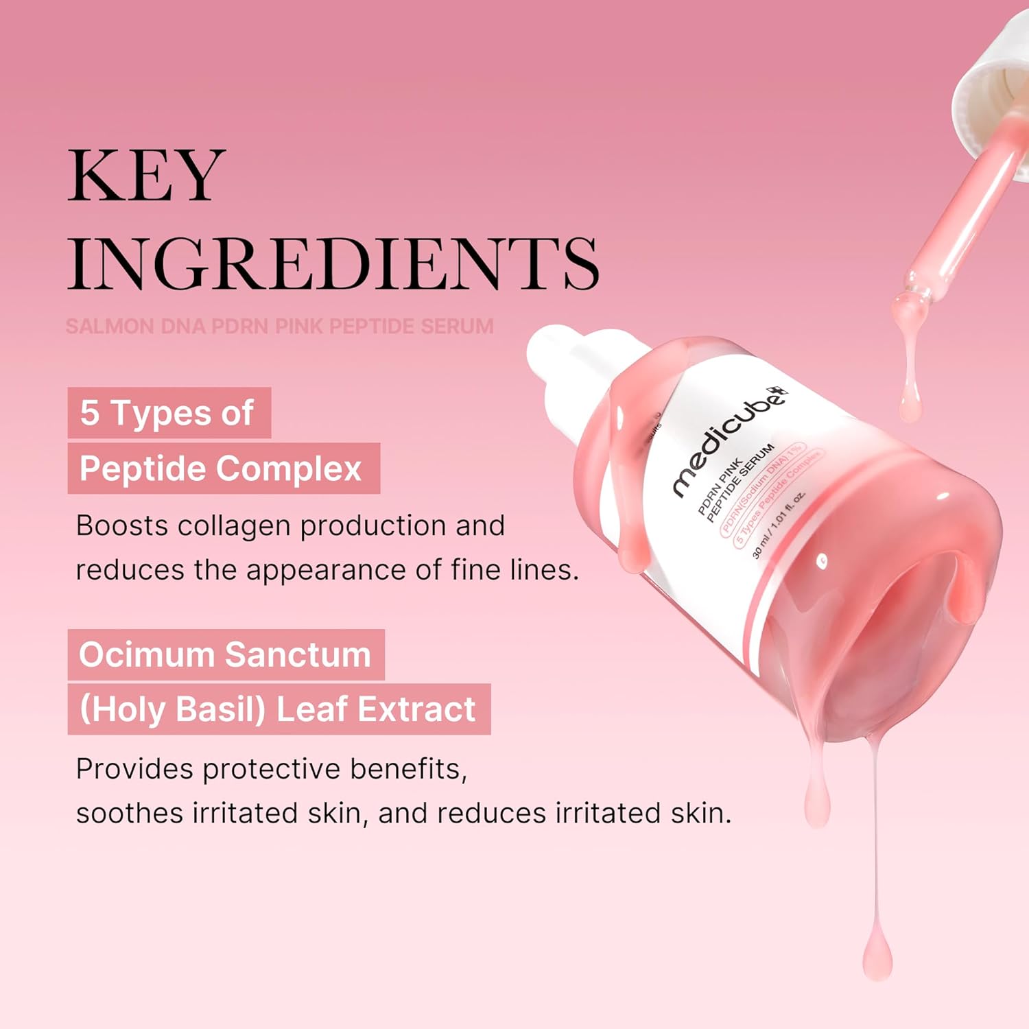 medicube Salmon DNA PDRN Pink Peptide Serum, Pink glow serum, Peptide, Niacinamide, Uneven Skin Tone,30ml - Image 5